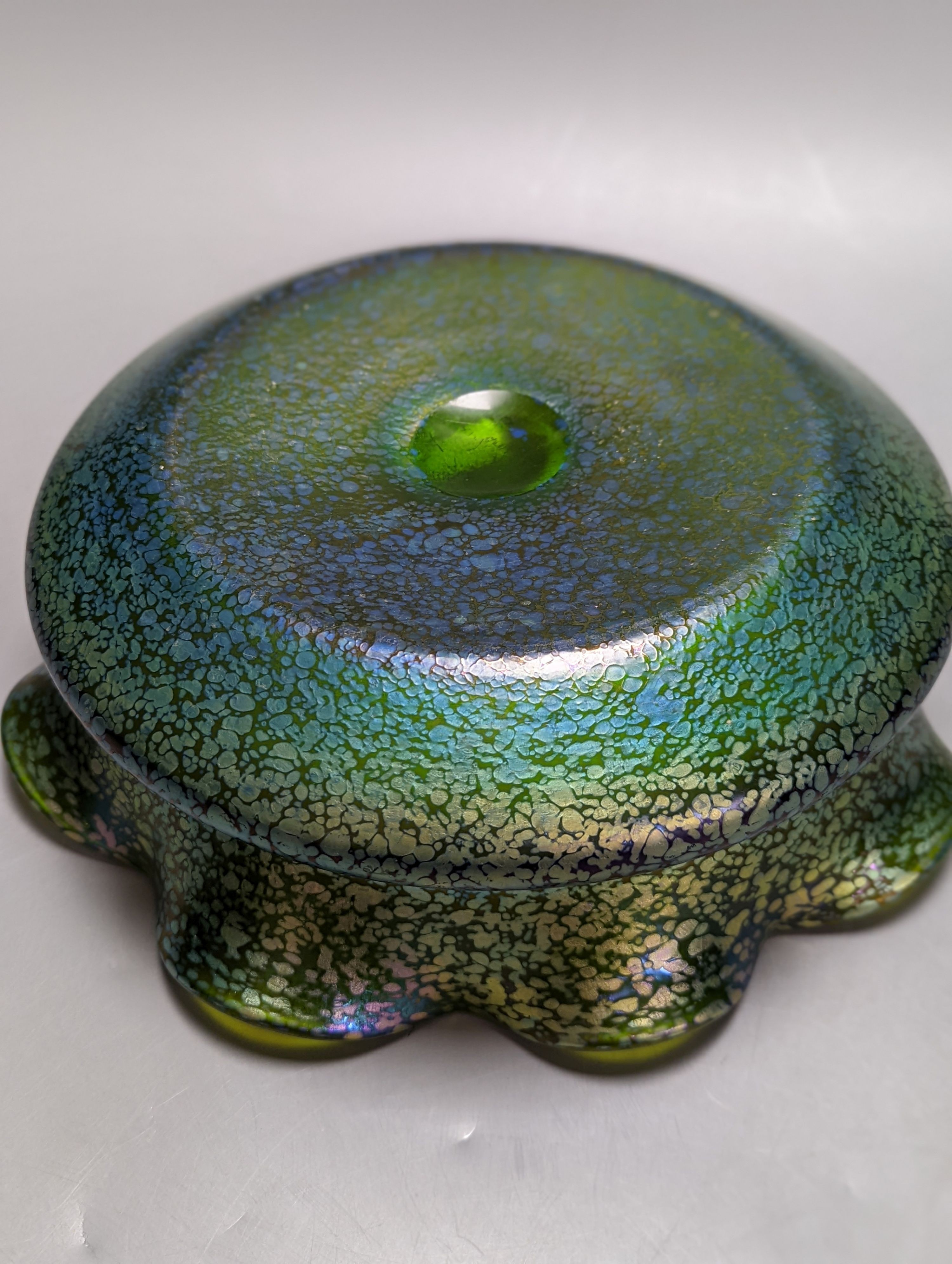 An Austrian iridescent glass bowl, probably Loetz, c.1910, diam. 26.5cm